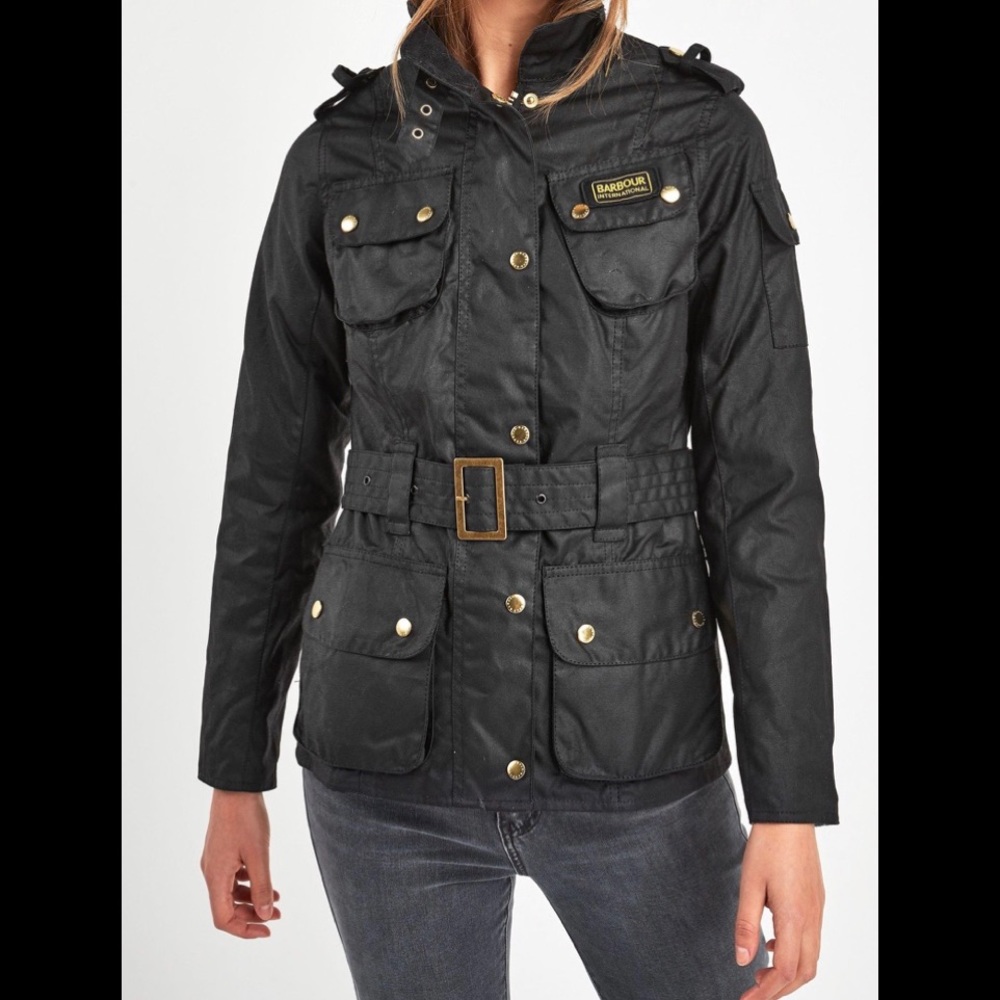 Barbour waxed women’s jacket US10 Black